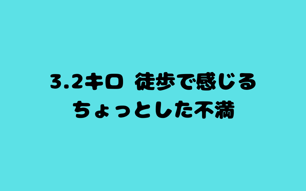 3.2キロ 徒歩で感じるちょっとした不満